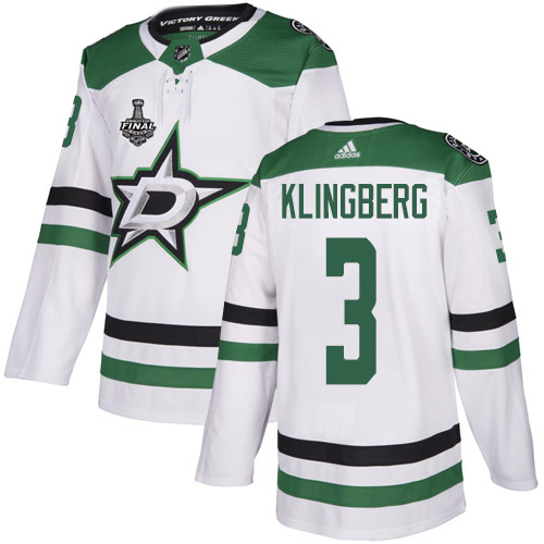 Adidas Men Dallas Stars #3 John Klingberg White Road Authentic 2020 Stanley Cup Final Stitched NHL Jersey